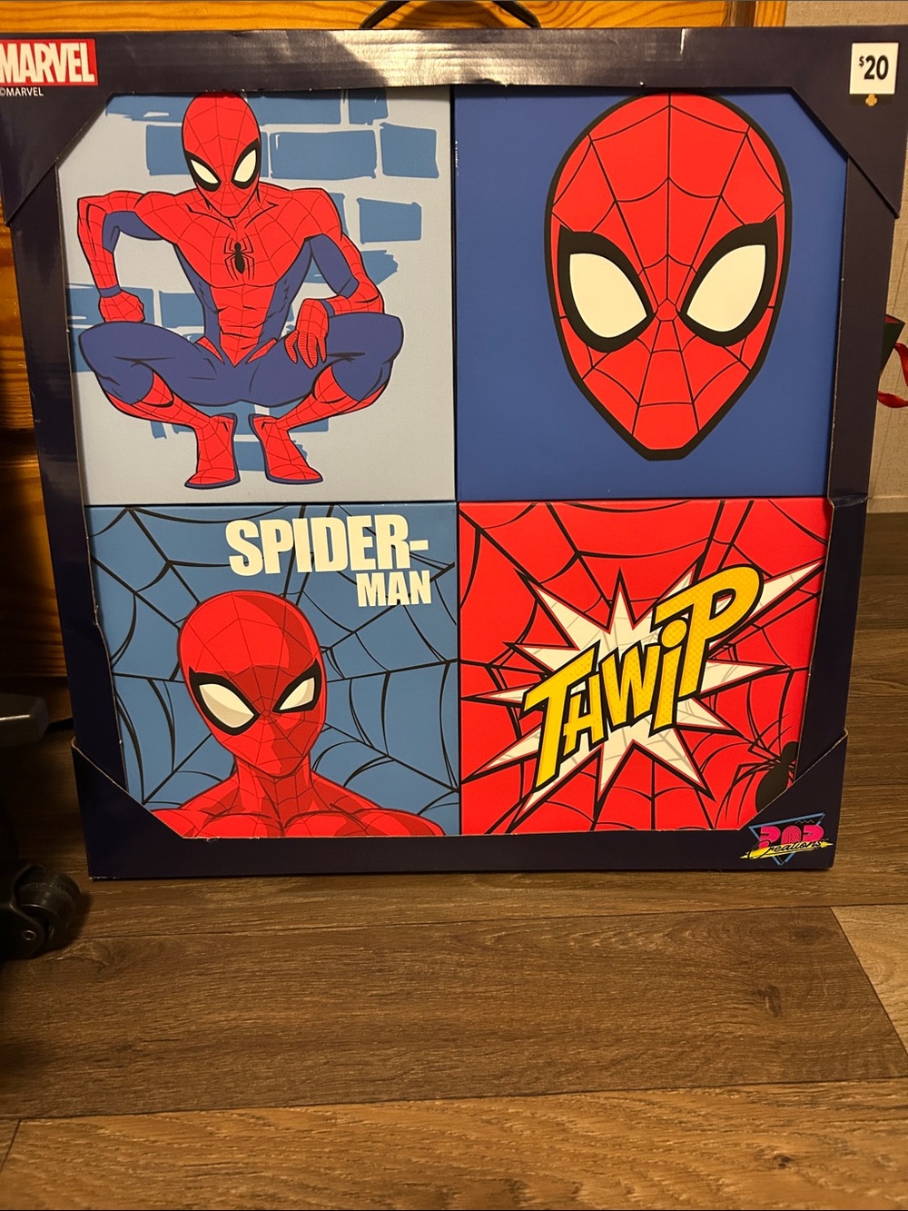 Marvel Spider-Man Comic Panel Wall Art - Red, Blue, Yellow, White, Black